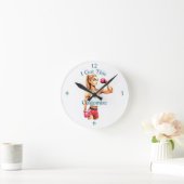 Fit Female Boxer Thunder_Cove ラウンド壁時計 (ホーム)