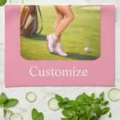 Fit Female Golfer Thunder_Cove キッチンタオル (折り畳み)