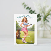 Fit Female Golfer Thunder_Cove ポストカード (スタンド正面)