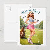 Fit Female Golfer Thunder_Cove ポストカード (正面/裏面)