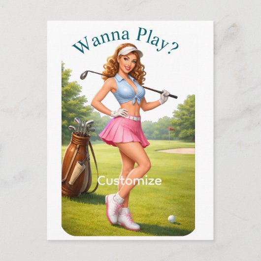 Fit Female Golfer Thunder_Cove ポストカード (正面)