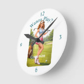 Fit Female Golfer Thunder_Cove ラウンド壁時計 (傾斜)