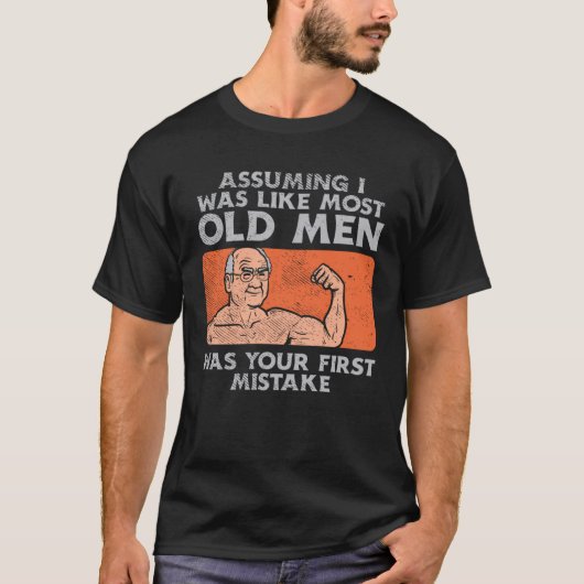 Fit Old Man Weightlifting Workout Tシャツ (正面)