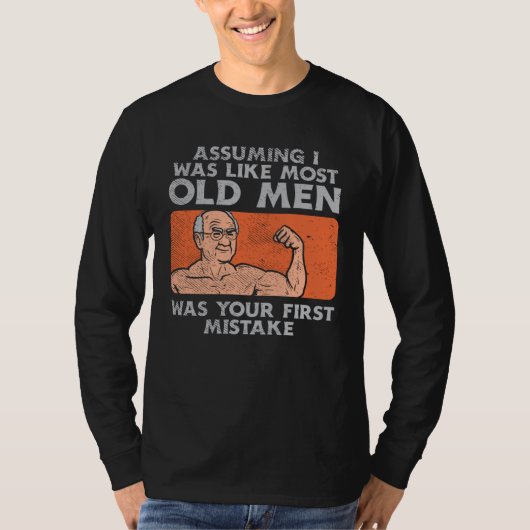 Fit Old Man Weightlifting Workout Tシャツ (正面)