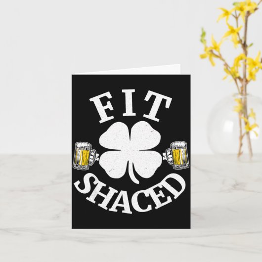 Fit Shaced Funny St Patricks Day Shamrock Beer Gif カード (黄色い花)
