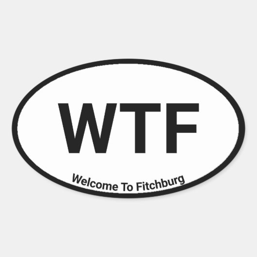 Fitchburgへようこそ 楕円形シール (正面)