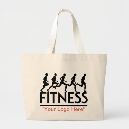 "#Fitness"トートバッグ ラージトートバッグ (正面)