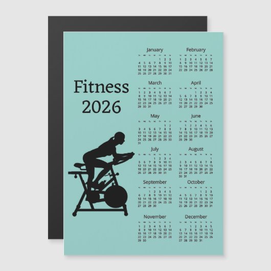 Fitness 2026 Calendar Magnetic Card (正面/裏面)