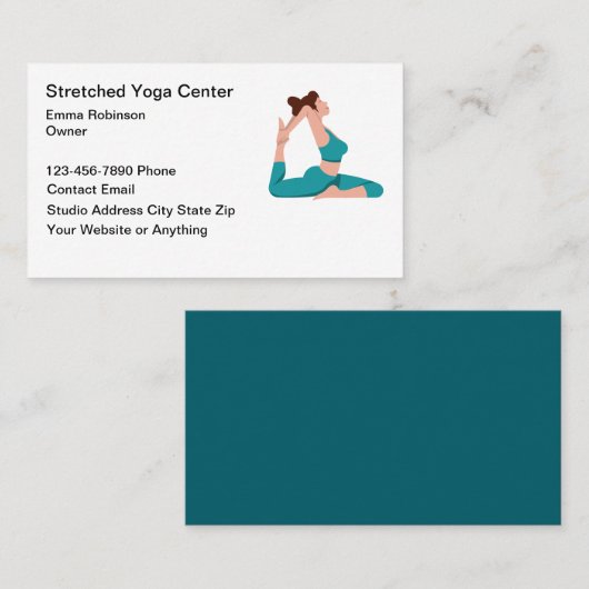 Fitness And Yoga Instructor Business Cards 名刺 (正面/裏面)
