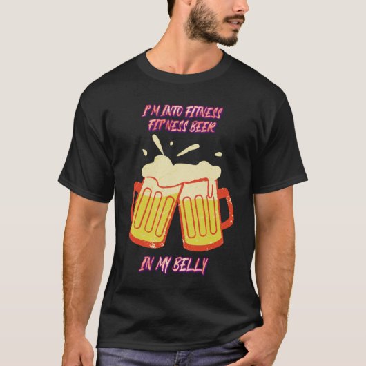 Fit'ness Beer In My Belly Gym Cute Joke Tシャツ (正面)