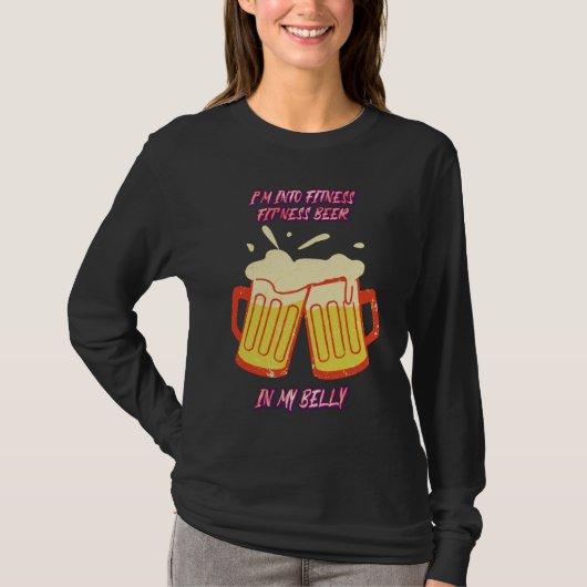 Fit'ness Beer In My Belly Gym Cute Joke Tシャツ (正面)