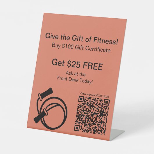 Fitness Beginner All-Year Gift Certificate Promo 台座サイン (正面)