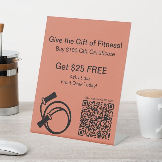 Fitness Beginner All-Year Gift Certificate Promo 台座サイン (インサイチュ)