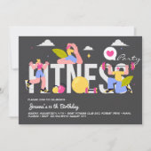 Fitness birthday party 招待状 (正面)