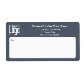 Fitness Business Logo Grey White Shipping ラベル (正面)
