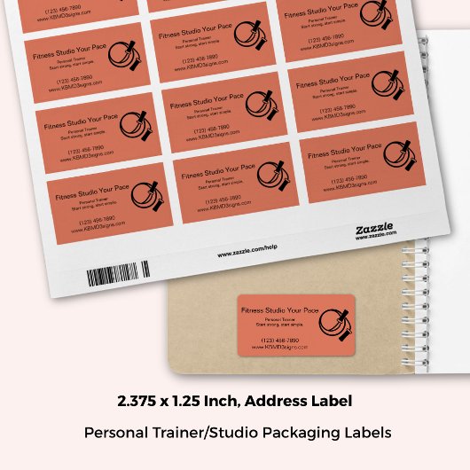 Fitness Business Skipping Rope Orange Address ラベル