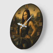 Fitness Coach Funny Mona Lisa Trainer Gift for Gym ラージ壁時計 (傾斜)