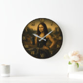 Fitness Coach Funny Mona Lisa Trainer Gift for Gym ラージ壁時計 (ホーム)