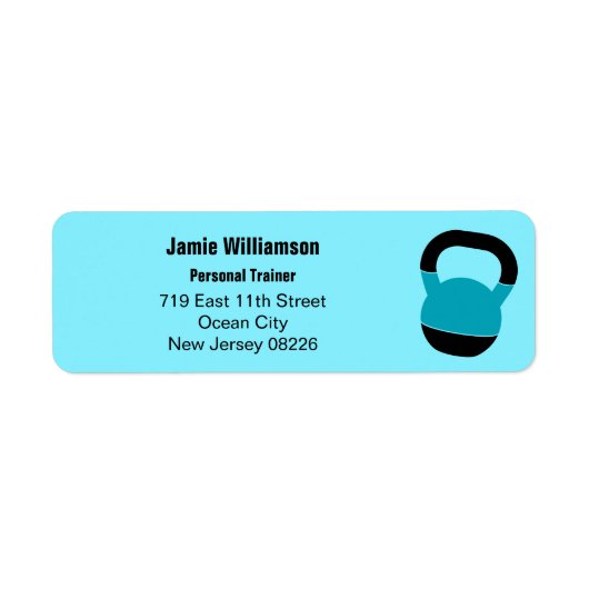Fitness Coach Kettlebell Return Address ラベル (正面)