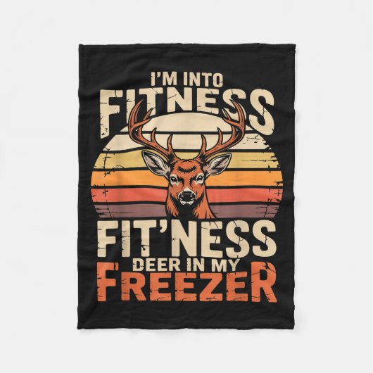 Fitness Deer In My Zer Deer Hunting  フリースブランケット (正面)