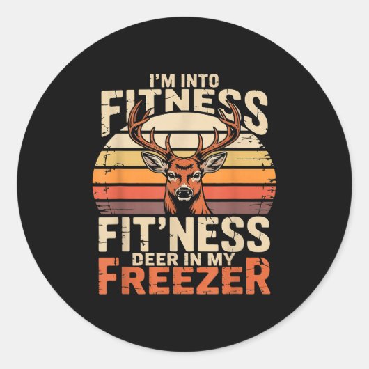 Fitness Deer In My Zer Deer Hunting  ラウンドシール (正面)