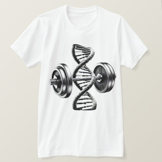 Fitness DNA Helix Dumbbells T-Shirt Tシャツ (デザイン正面)