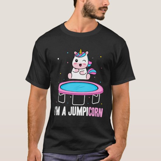Fitness Fan Unicorn  Motivation Trampoline Jumping Tシャツ (正面)