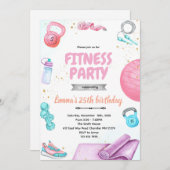 Fitness gymnastic party theme invitation 招待状 (正面/裏面)