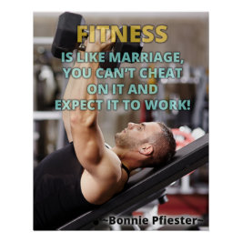 Fitness is Like Marriage Motivational Poster ポスター