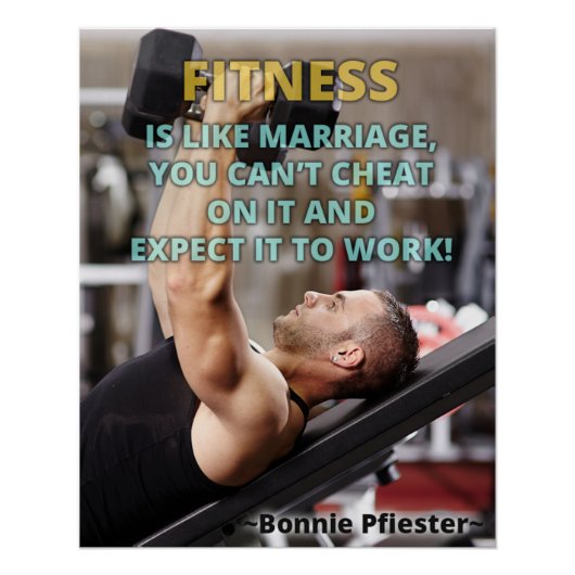 Fitness is Like Marriage Motivational Poster ポスター (正面)