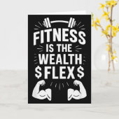 Fitness Is The Wealth Flex, Motivational Saying _1 カード (黄色い花)