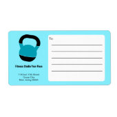 Fitness Kettlebell Electric-Blue Black Shipping ラベル (正面)