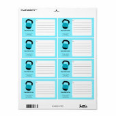 Fitness Kettlebell Electric-Blue Black Shipping ラベル (フルシート)