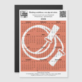 Fitness Logo QR-code Orange 2026 Calendar Magnet (正面/裏面)