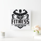 Fitness Motivation Graphic | Strong & Active Life スクエア壁時計 (ホーム)
