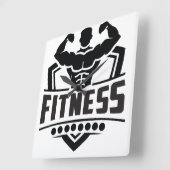 Fitness Motivation Graphic | Strong & Active Life スクエア壁時計 (傾斜)