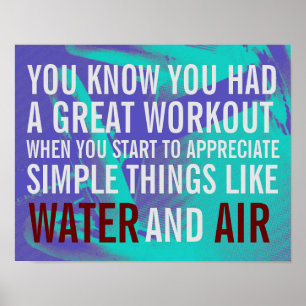 Fitness motivation text blue background ポスター