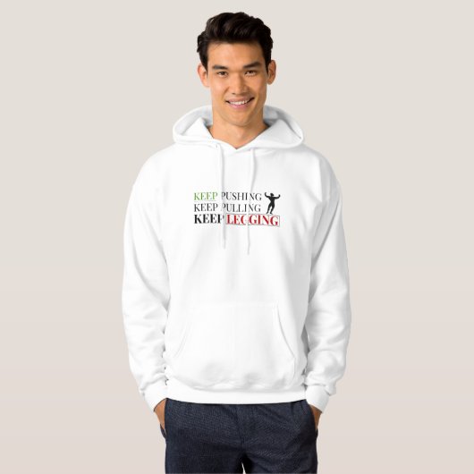 Fitness Quote Pullover Hoodie – Minimal Text Desig パーカ (正面フル)