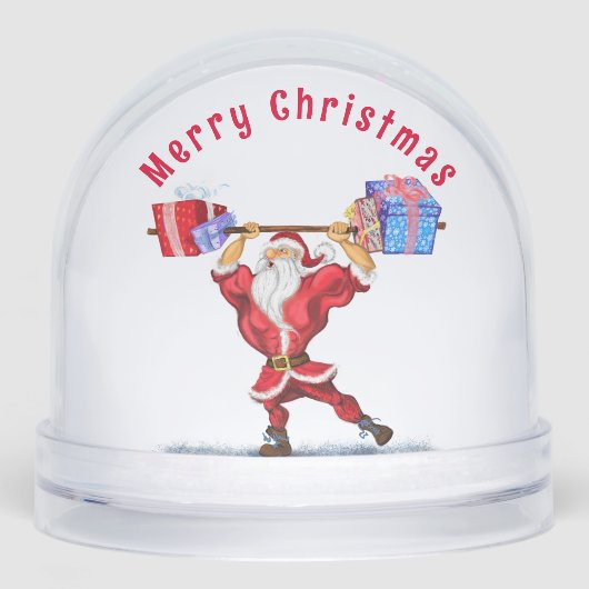 Fitness Santa Christmas Snow Globe (正面)
