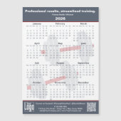 Fitness Slogan Grey White Red 2026 Calendar Magnet (正面)