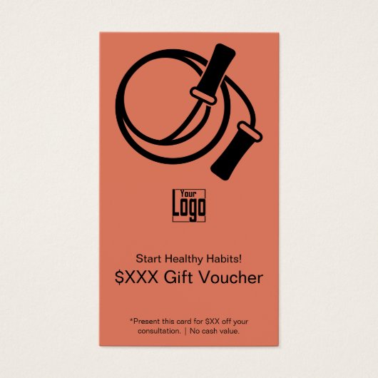 Fitness Starter Orange Black Gift Voucher Card (正面)