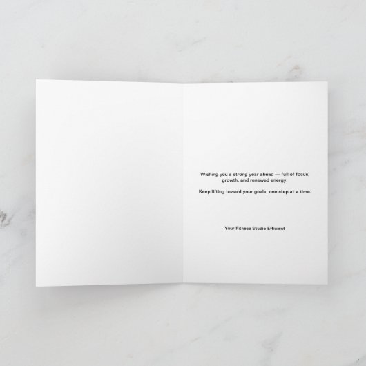 Fitness Studio Dumbbell & Balloon Happy Birthday カード (内部)