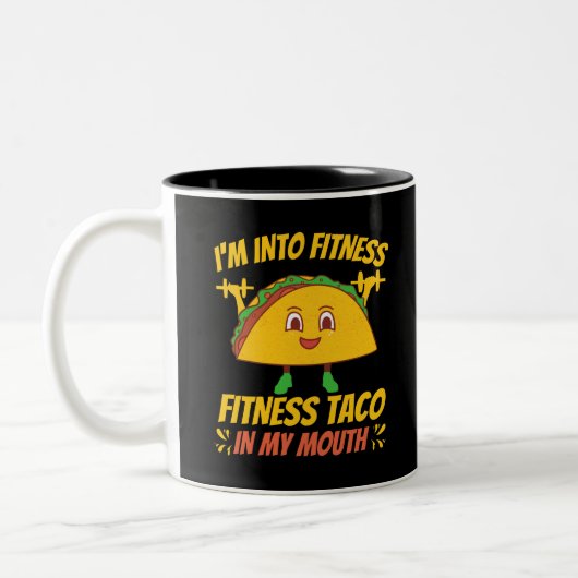 Fitness Taco Exercise Gym ツートーンマグカップ (左)