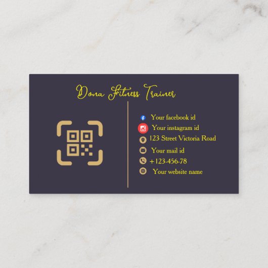 Fitness Trainer Business Card  名刺 (裏面)
