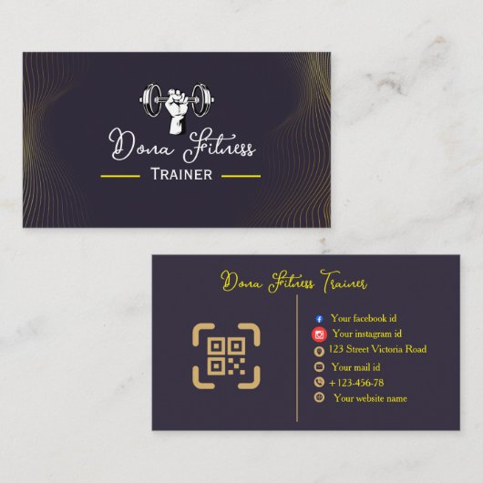 Fitness Trainer Business Card  名刺 (正面/裏面)