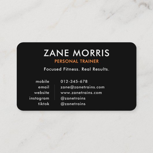 Fitness Trainer Photo QR Code 名刺 (裏面)