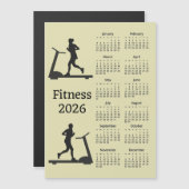 Fitness Treadmill 2026 Calendar Magnetic Card (正面/裏面)