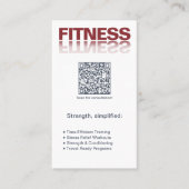 Fitness Word Logo Grey Red Personal Trainer 名刺 (正面)