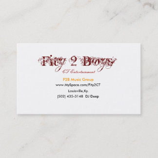 Fity 2人の男の子、www.MySpace.com/Fity2CT、(502) 435… 名刺