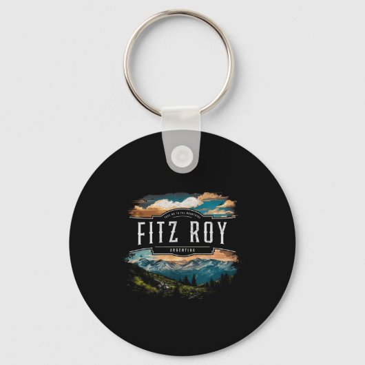 Fitz Roy Mountains Argentina Hiking Outdoors Vinta キーホルダー (正面)